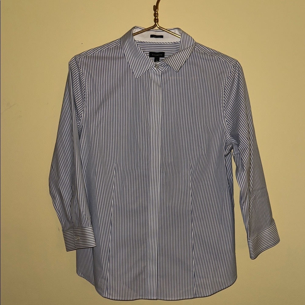 Talbots Striped Blue Button Down